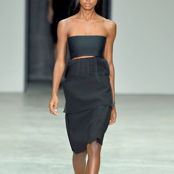 $3K CK COLLECTION Fringe Slit Top/ Mini Dress Boxy - Picture 3 of 10